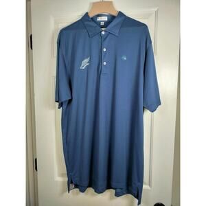 Peter Millar Summer Comfort Polo Shirt Men XXL Blue 100% Cotton CCV Logo Korea